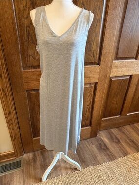 Daily Ritual Heather Gray Sleeveless Stretch  V-Neck Jersey Dress
